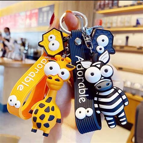 Cute 3D Giraffe and Zebra Keychain Online