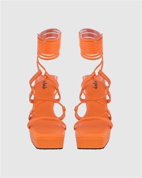 Y2K TieUps Platform Heels Orange – Daisie