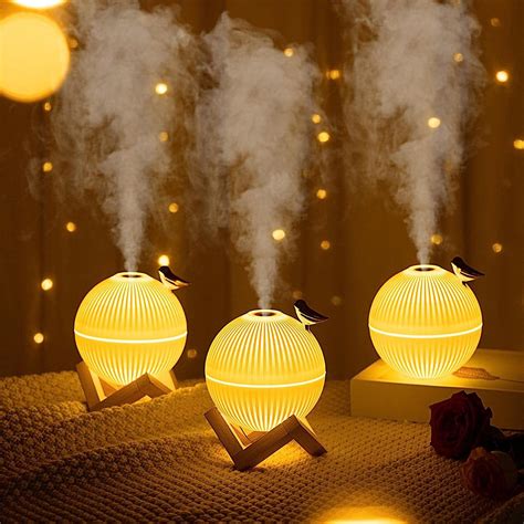 YU WELL Modern Lark Air Humidifier with 3 Light mode LED Night Lamp for ...