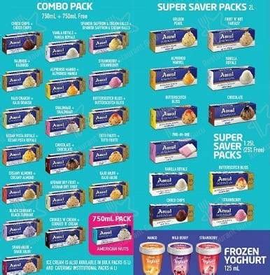 Menu at Amul Parlour (Ashoka Son & Sons), Vadodara