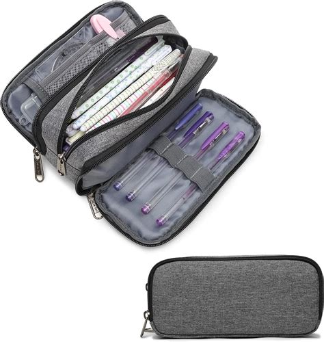 Buy Della Gao Large Pencil Pouch 3 Compartments Pencil case Aesthetic ...