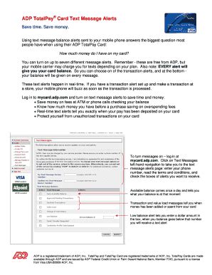 Fillable Online ADP TotalPay Card Text Message Alerts Fax Email Print ...