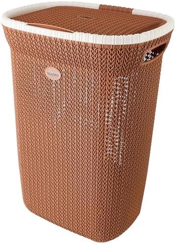 Amazon Brand - Solimo Knit Laundry Basket - Big - 55 Litres - 44 Cm X ...