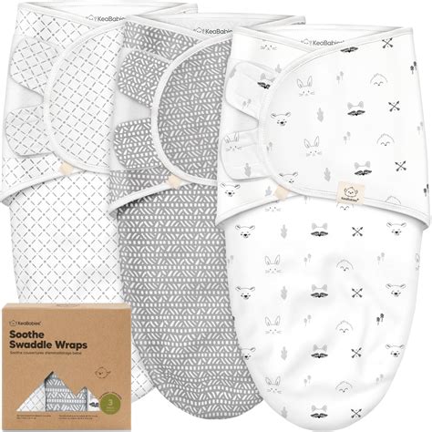 KeaBabies 3-Pack Organic Baby Swaddle Sleep Sacks - Newborn Swaddle ...