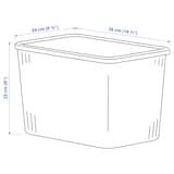 RYKTA storage box with lid, transparent grey-blue, 24x36x23 cm/14.5 l ...