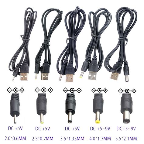 Universal USB 2.0 to DC Barrel Jack Power Cable for Devices with 2.0mm ...