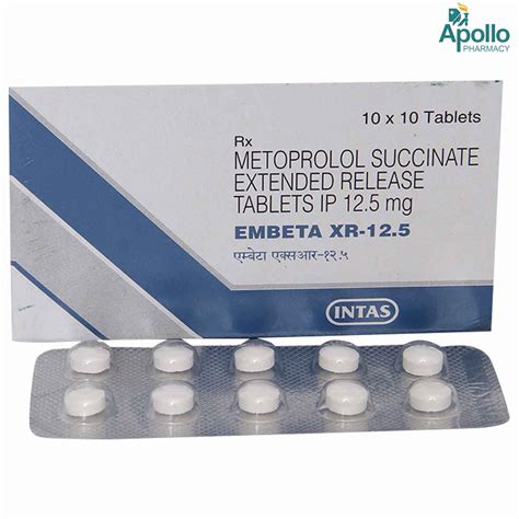 Embeta XR-12.5 Tablet 10's Price, Uses, Side Effects, Composition ...