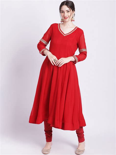 Ruby Woo Georgette Border Anarkali with Churidar – anokherang