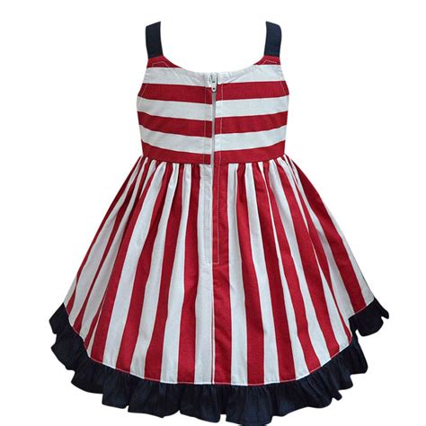 Hopscotch A.T.U.N Girls' Cotton Stripe Julie Dress in Red Color for Age ...