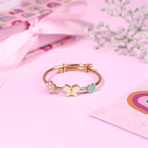 Elegante Kids Flower Butterfly Heart Bangle | Available On The Mom Store