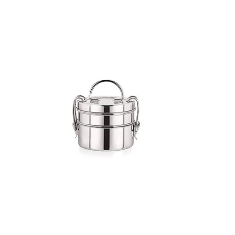 Buy 2-Tier Stainless Steel Indian Tiffin Lunch Box (Medium) School ...