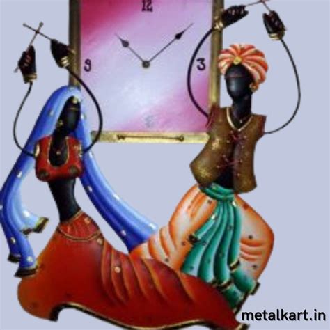 Dandiya Raas Wall clock (20 x 18 Inches) - Punam Metalcrafts