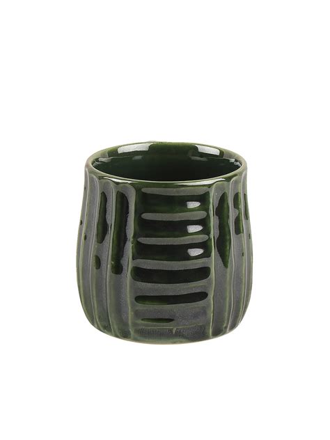 VarEesha Hand Painted Green Shaded Ceramic Tea/ Coffee Mugs Set of Four