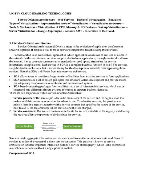 MC4203 Cloud Computing Unit IV: Cloud Enabling Technologies Overview ...