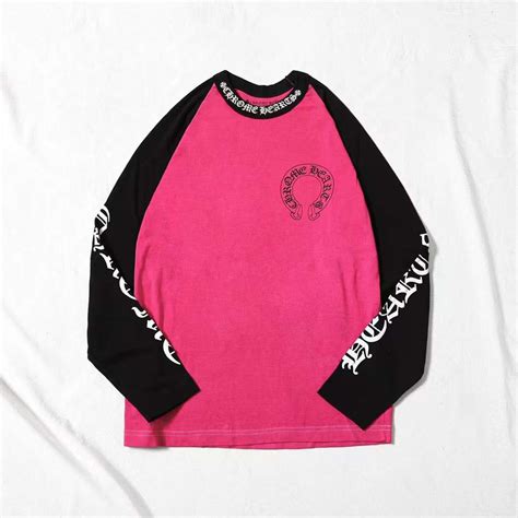Chrome Hearts Chrome Hearts Horseshoe Logo Black Pink Long Sleeve Tee ...