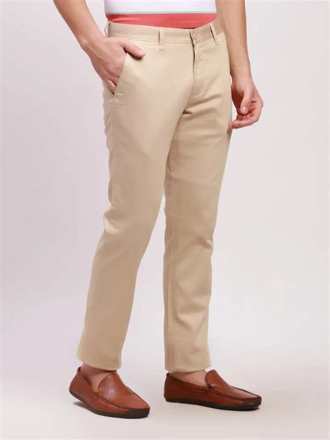Parx Men Fawn Solid Lrt Fit Cotton Blend Trousers – MyRaymond