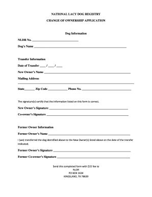 NLDR Change of Ownership Application - Fill and Sign Printable Template ...