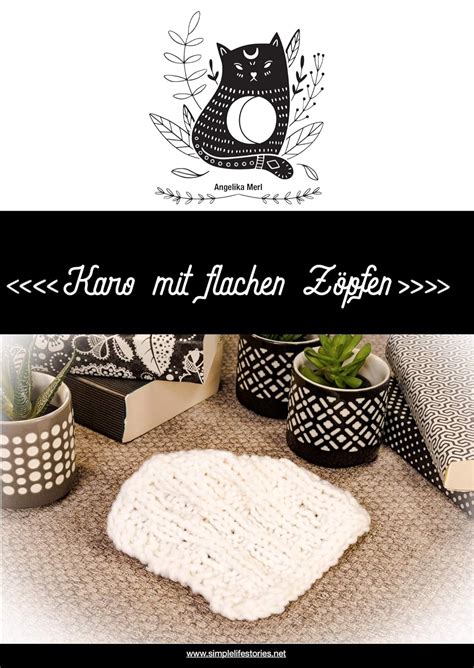 Strickanleitung: Karo mit flachen Zöpfen: Karo für die Kuscheldecke ...
