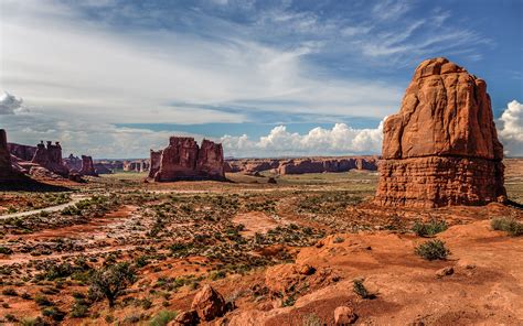 Arches National Park, rocks, nature, Sun, landscape, sky, Utah, sun ...