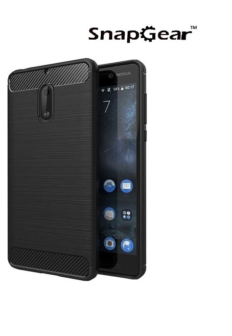 SnapGear Shock Proof Carbon Fiber Texture Case Cover for Nokia 6 (Black ...
