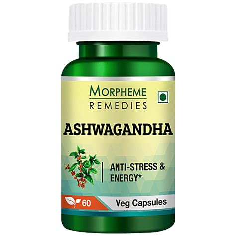 Buy Morpheme Remedies Ashwagandha Veg Capsules - 500 mg, Relieves ...
