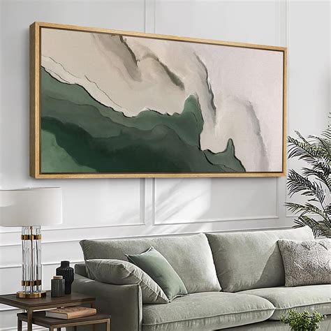 wall26 Faux Texture Abstract Green Minimalist Modern Artwork - Extra ...