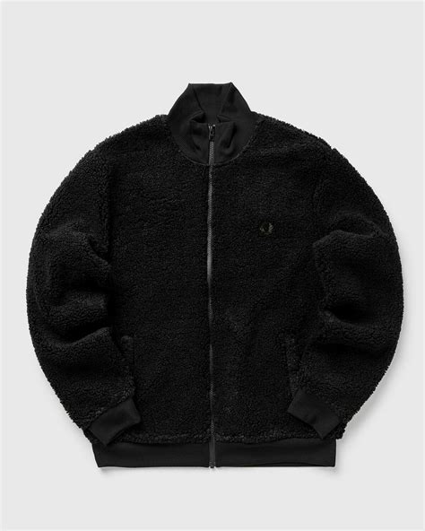 Fred Perry Borg Fleece Track Jacket Black Fleece Jackets Fred Perry