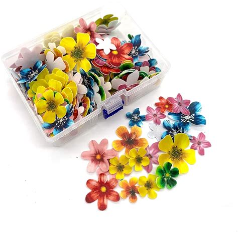 Buy GEORLD 320pcs Edible Cupcake Topper Luau Hawaii Flowers Wafer Paper ...