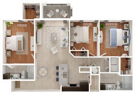 3 Bedroom Floor Plans | Luxury Delray Beach Apartments
