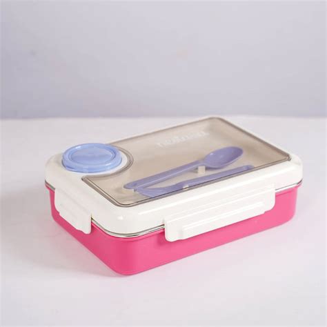 Bento Pink 4 Grid Stainless Steel Lunch Box For Office 950ml Online ...