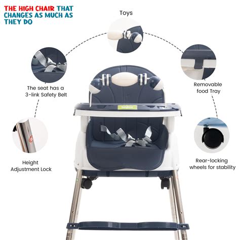 Baybee 4 in 1 Nora Convertible High Chair for kids with Adjustable Hei ...