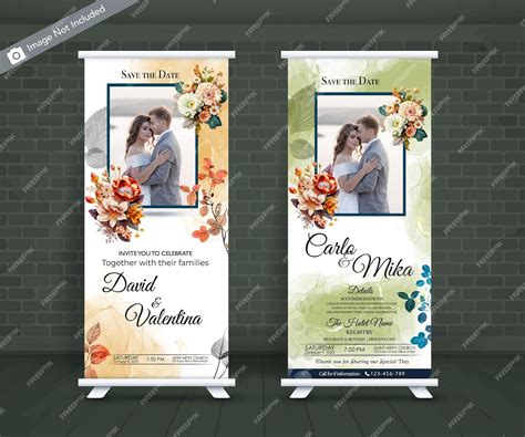 Premium Vector | Free vector watercolor floral wedding vertical banners set