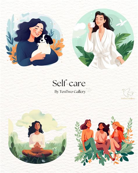 Self-care Clipart, Mindfulness Sublimation, Body Positivity Clipart ...