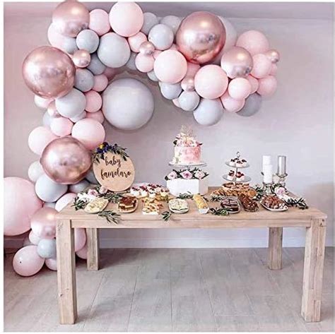Party Propz Rose Gold, Pink and White Balloons For Decoration - Set of ...