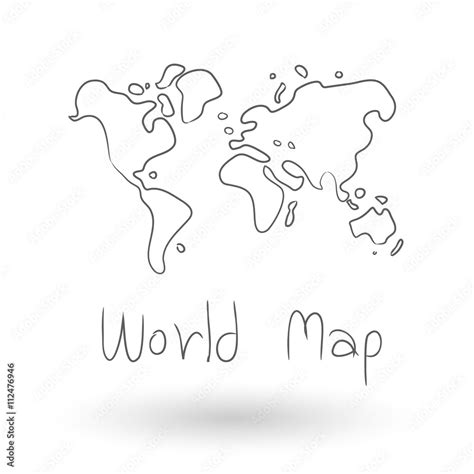 World Map Simple Drawing 的图像结果
