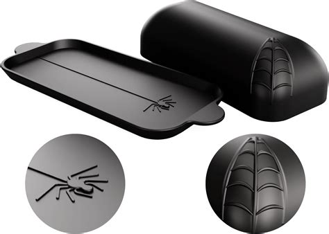 Amazon.com | Coffin Butter Dish With Lid - Black Gothic Skull Shape Set, 60 PCS Bat Wall ...