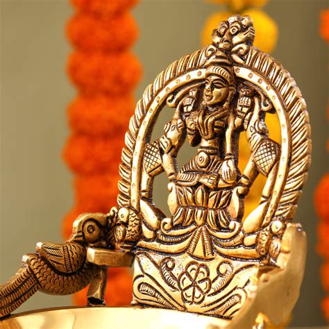 Brass Superfine Gaja Lakshmi Diya (6.5 Inch) – Vedansh Craft