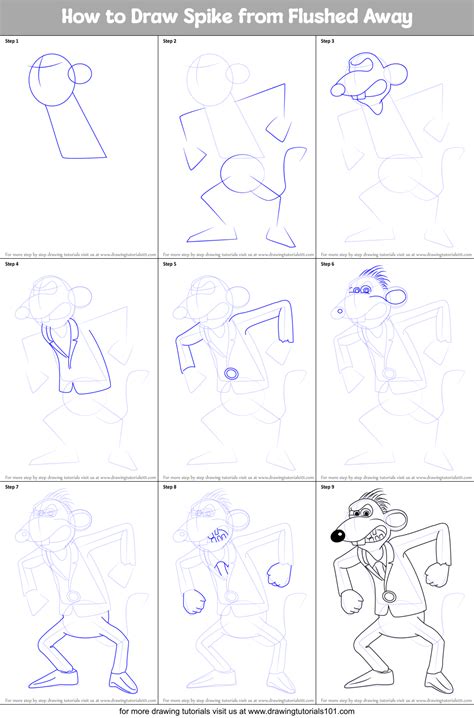 How to Draw Spike from Flushed Away (Flushed Away) Step by Step ...