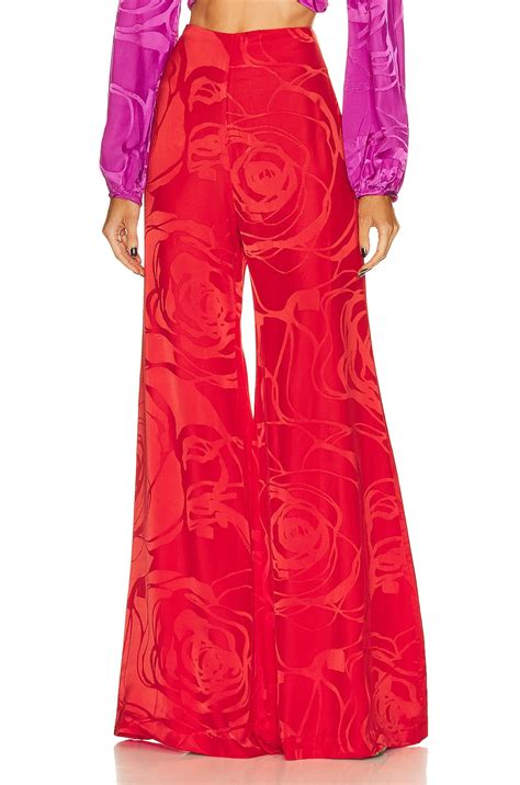 SILVIA TCHERASSI Grotte Pant in Crimson Jacquard | FWRD