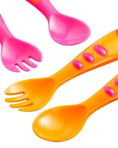 Buy Mothercare Easy Grip Spoon And Fork Set - 4 Pieces Pink Online at ...