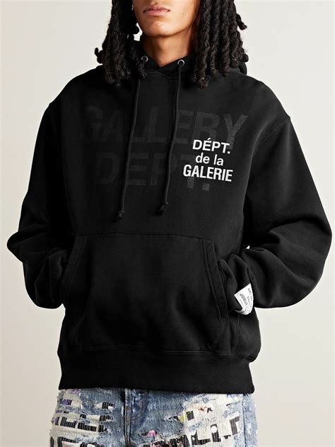 Gallery Dept. - Logo-Print Cotton-Jersey Hoodie - Black Gallery Dept.