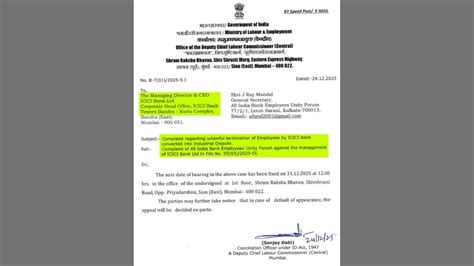 Labour Commissioner Issues Summons to ICICI Bank CEO Over Alleged ...