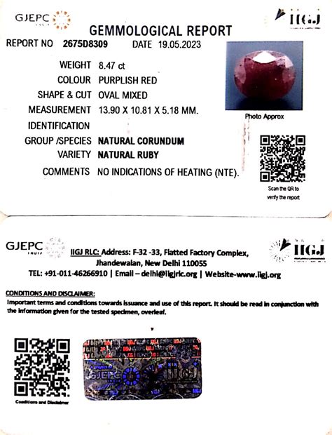 8.47/CT Natural Neo Burma Ruby with Govt. Lab Certificate (2331) | Gem ...