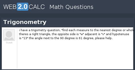 View question - Trigonometry