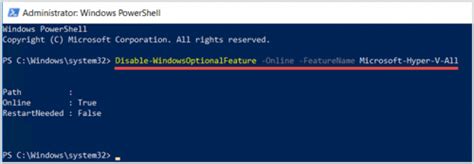 Disable Hyper-V PowerShell 的图像结果