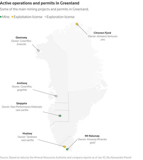 Key details of Greenland’s rich but largely untapped mineral resources ...