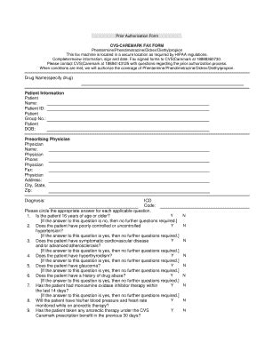 CVS Caremark Prior Authorization Form - Blank Fillable Template | Fill ...