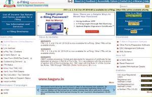 Types of Income Tax Return forms