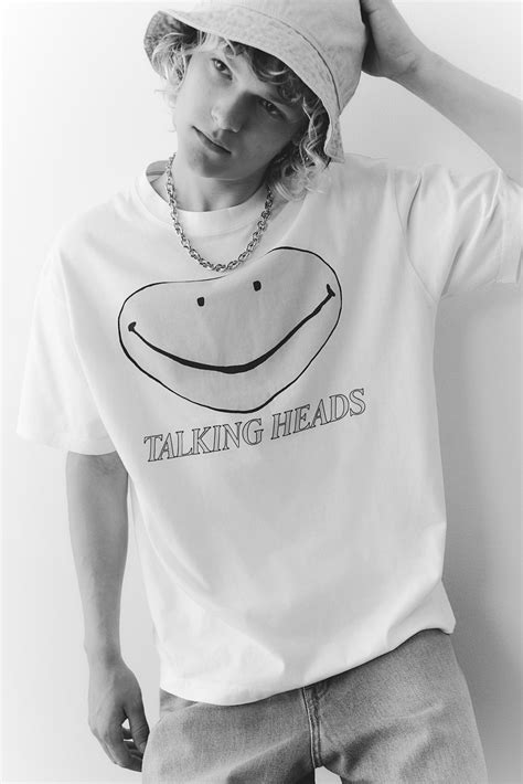 Loose Fit Vintage-look printed T-shirt - White/Talking Heads - Men | H&M IN