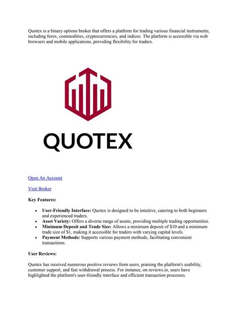 Review Quotex Broker by Best Binary Options Brokers - Issuu